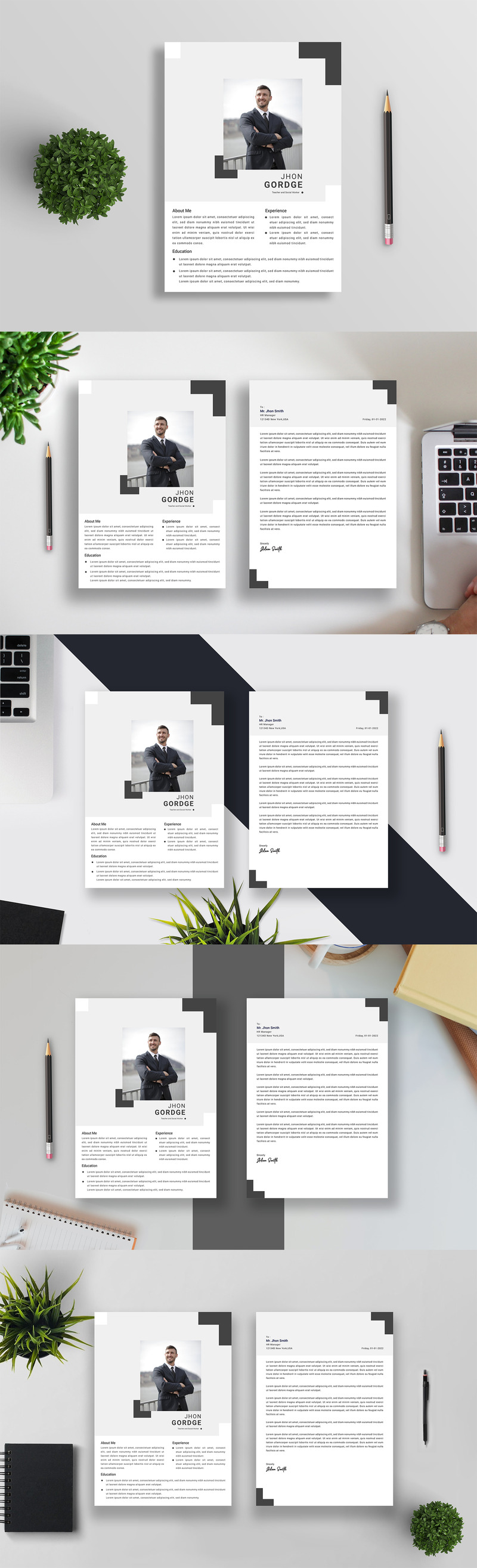 Creative Business Resume Template with Cover Letter 2021 Trends - Features Image 1