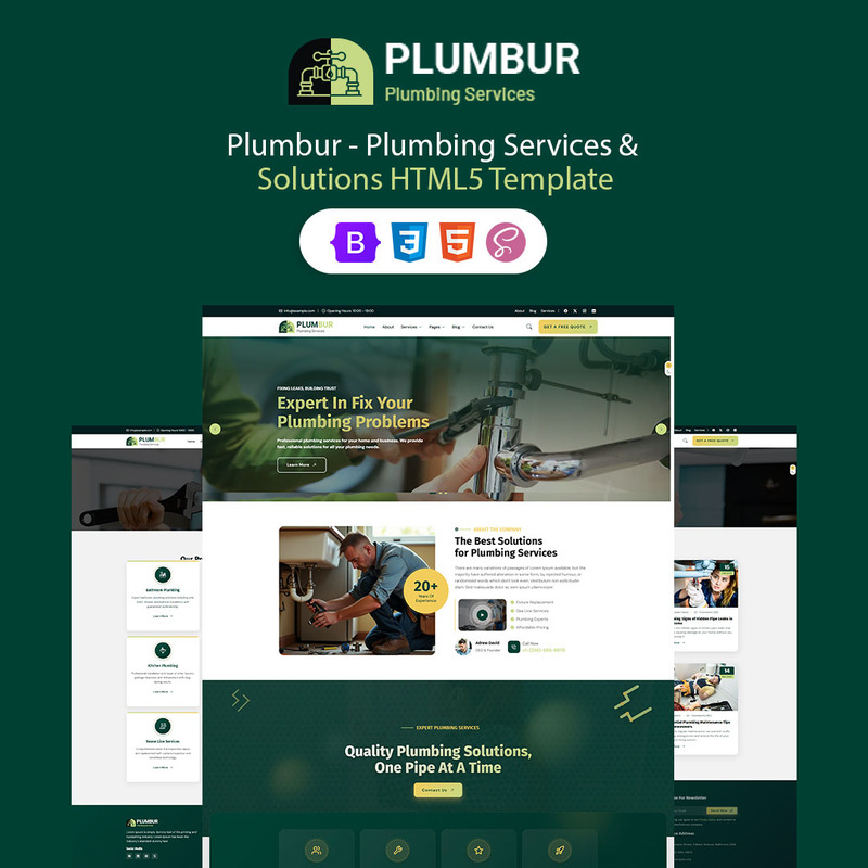 Plumbur – Plumbing Services & Solutions HTML5 Template - Features Image 1