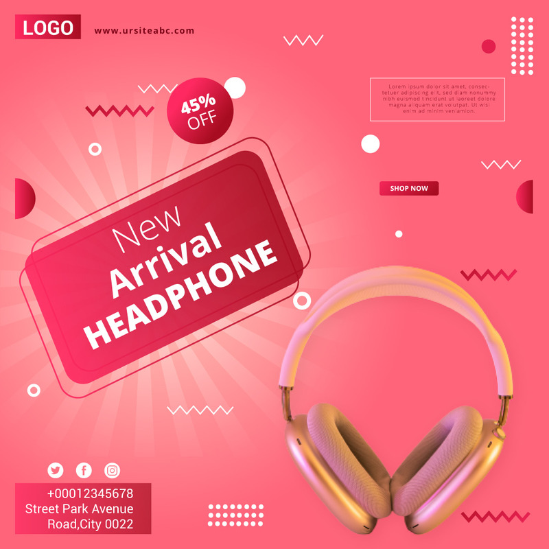 New Arrival Headphone Sale Banner Social Media - Features Image 1