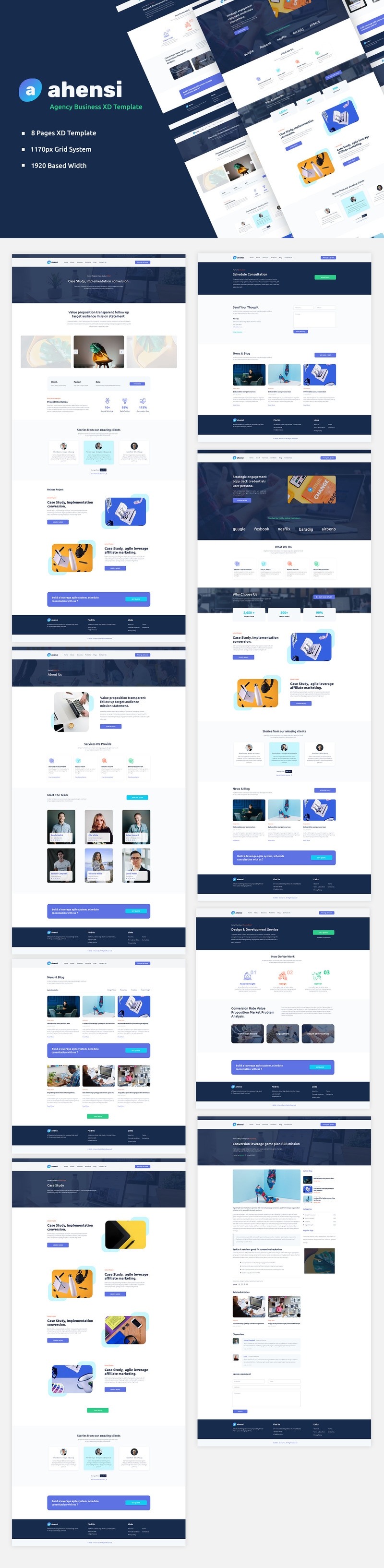Ahensi - Adobe XD Web Template UI Elements - TemplateMonster