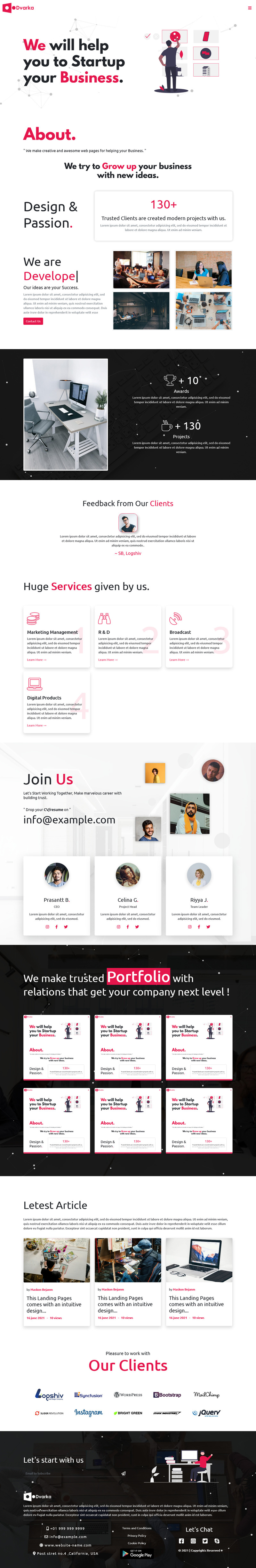 Dvarka - Startup Business One Page Bootstrap 5 Templates - Features Image 1