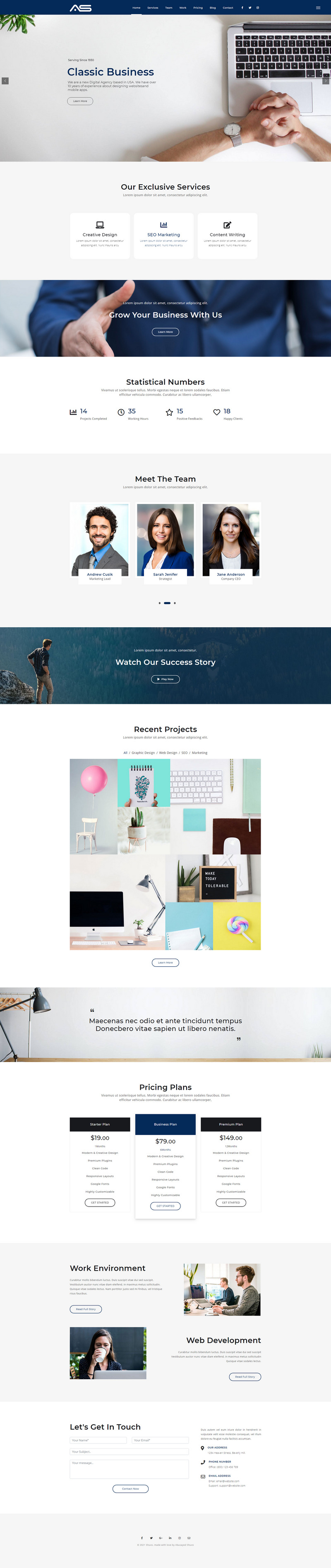 Shuvo | Classic Business HTML5 Landing Page Template