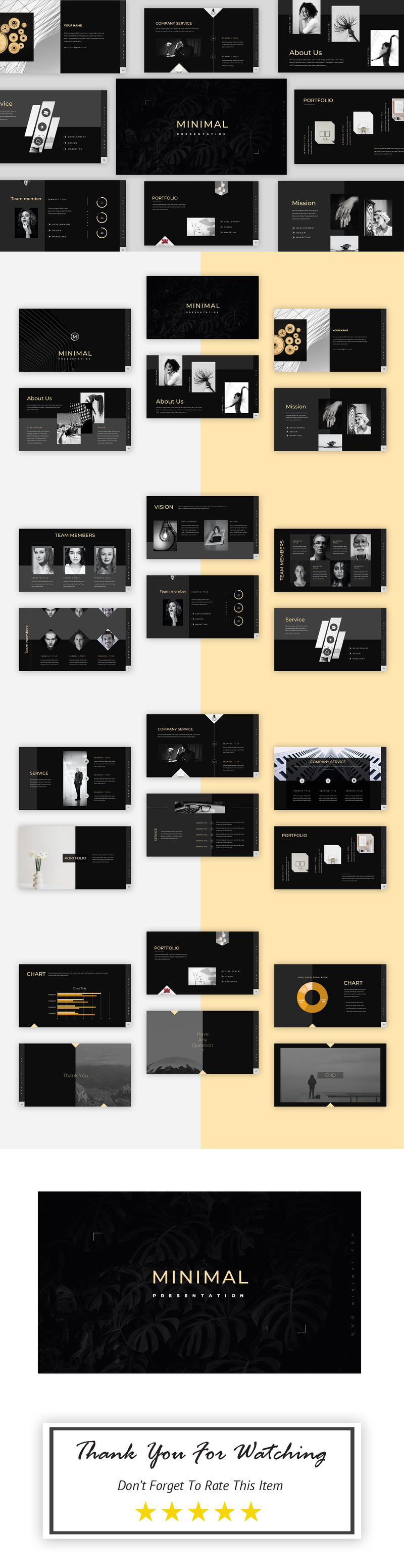 Reinigen Sie die PowerPoint-Vorlage für die minimale schwarze Präsentation - Bildeigenschaften 1