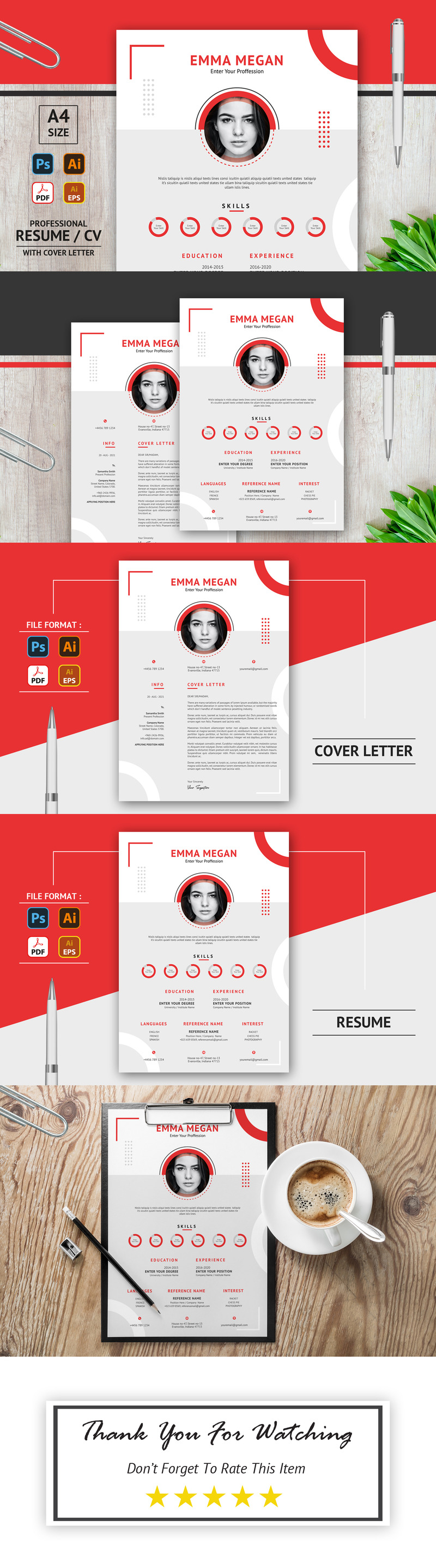 Emma Megan - Unique CV Format 10 Seconds Looking at Printable Resume Template - Features Image 1