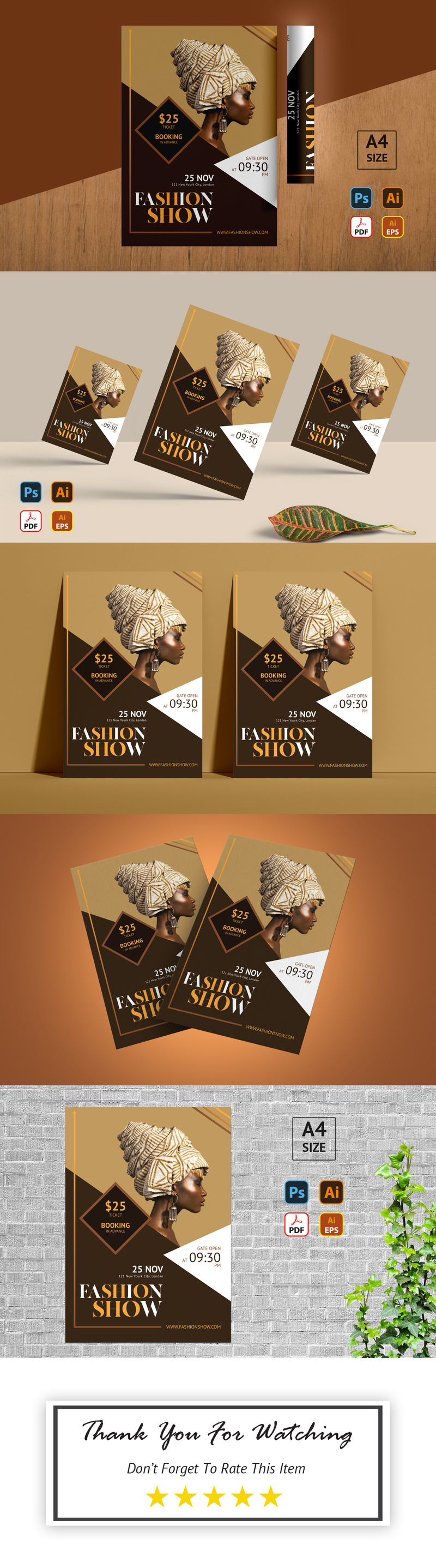 Minimal Fashion Show Flyer - företagsidentitet - Features Image 1