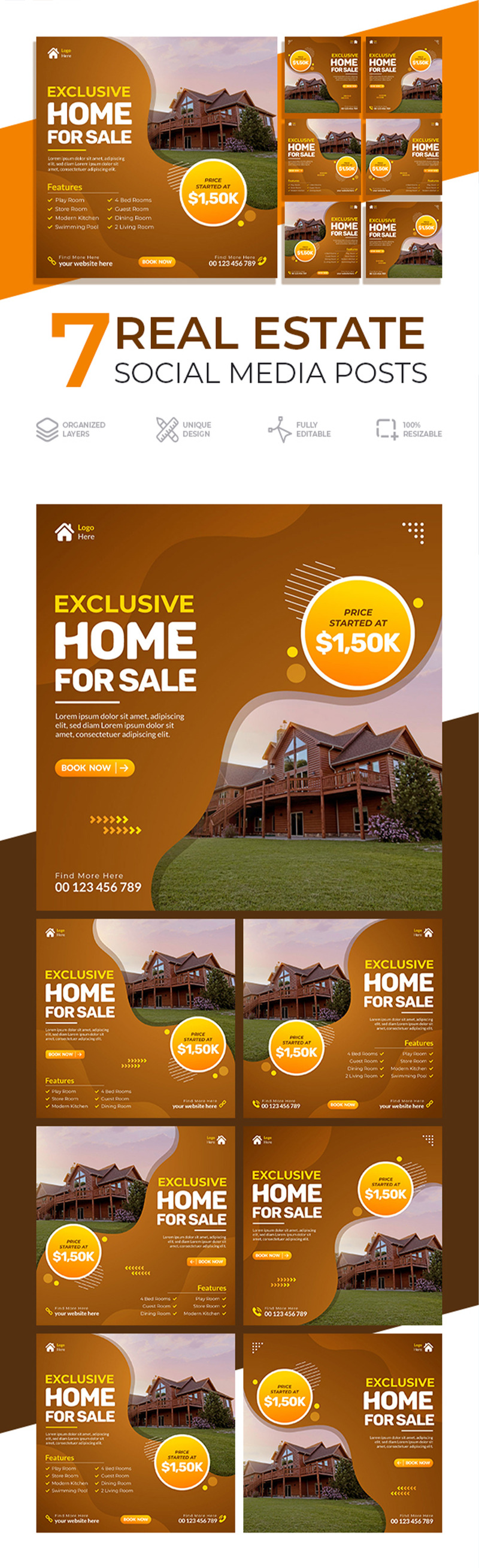 Real Estate Social Media Inastagram Post Template - Features Image 1