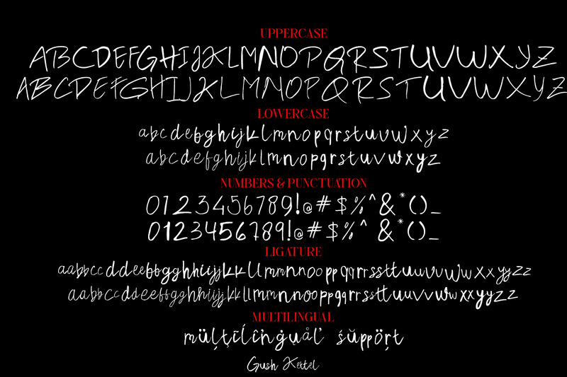 Gush Kettel - Realistic Notes Font - Features Image 3