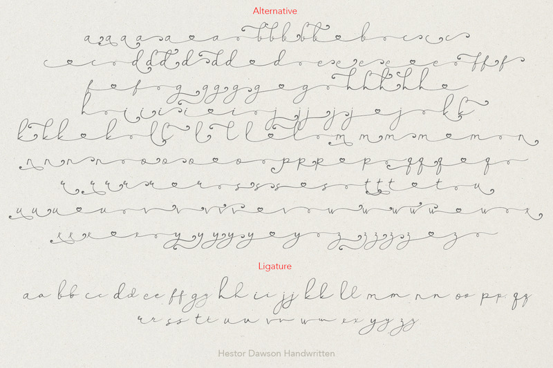 Хестор Доусон - рукописний шрифт - Features Image 10