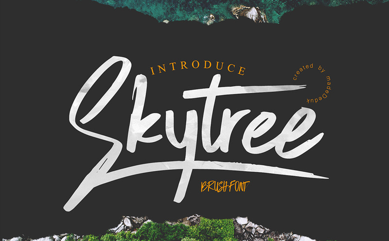 Шрифт кисти Skytree Script - Features Image 1