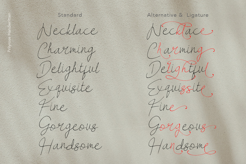 Рукописный шрифт Prilyrose - Features Image 3