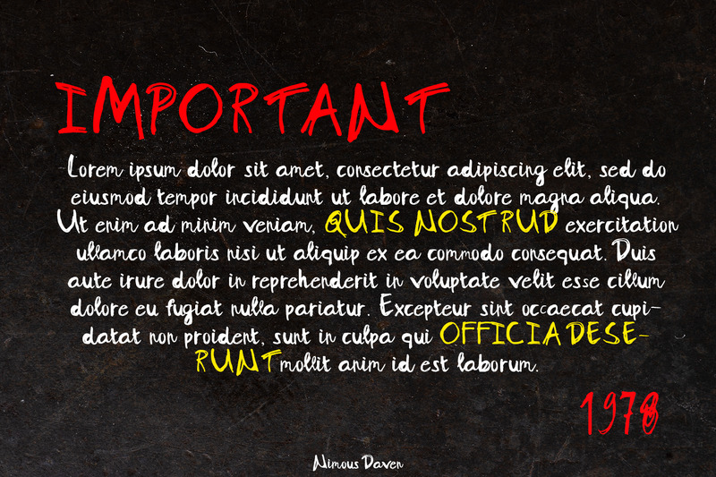 Nimous Daven - Carattere disegnato a mano - Caratteristiche Immagine 3