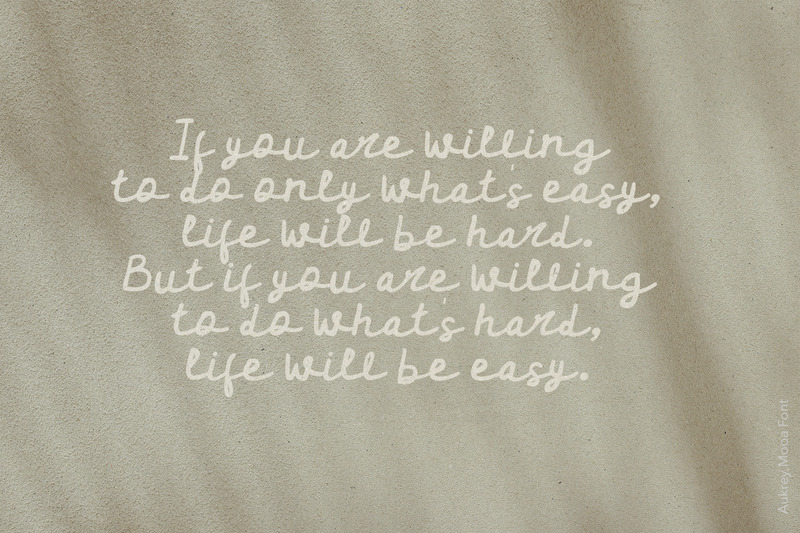 Carattere scritto a mano di Aukrey Mooa - Caratteristiche Immagine 9