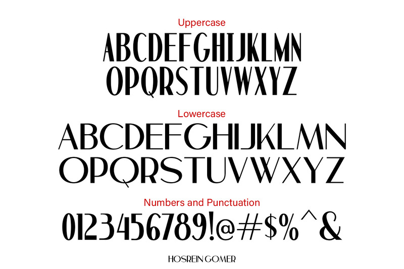 Hosrein Gomer - Ligature Font - Features Image 6