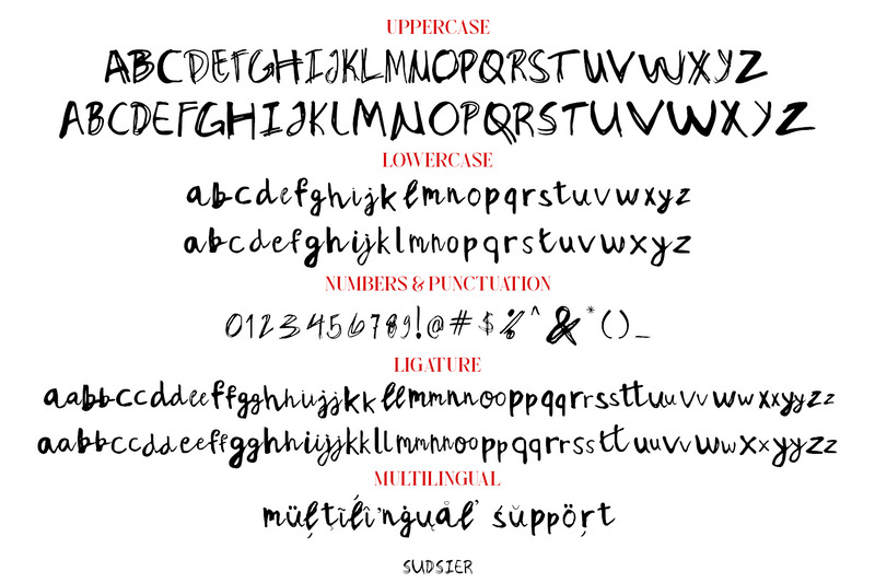 Sudsier - handritad teckensnitt - Features Image 3