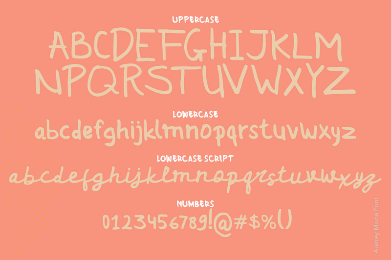 Carattere scritto a mano di Aukrey Mooa - Caratteristiche Immagine 5