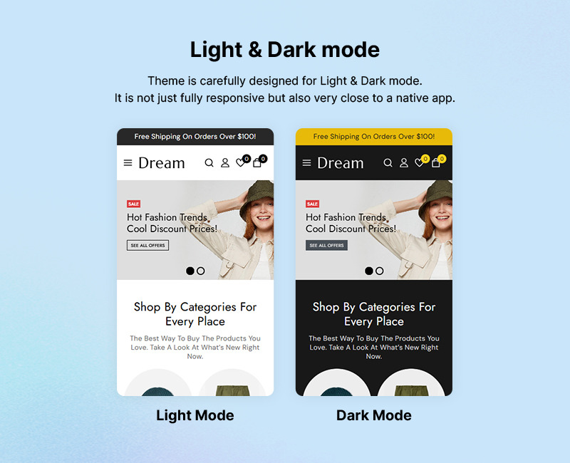 Dream - тема WooCommerce для магазина модной одежды - Features Image 3
