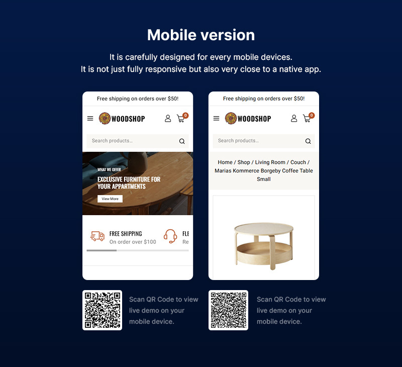 Woodshop — магазин мебели и товаров для дома, тема для WooCommerce - Features Image 2