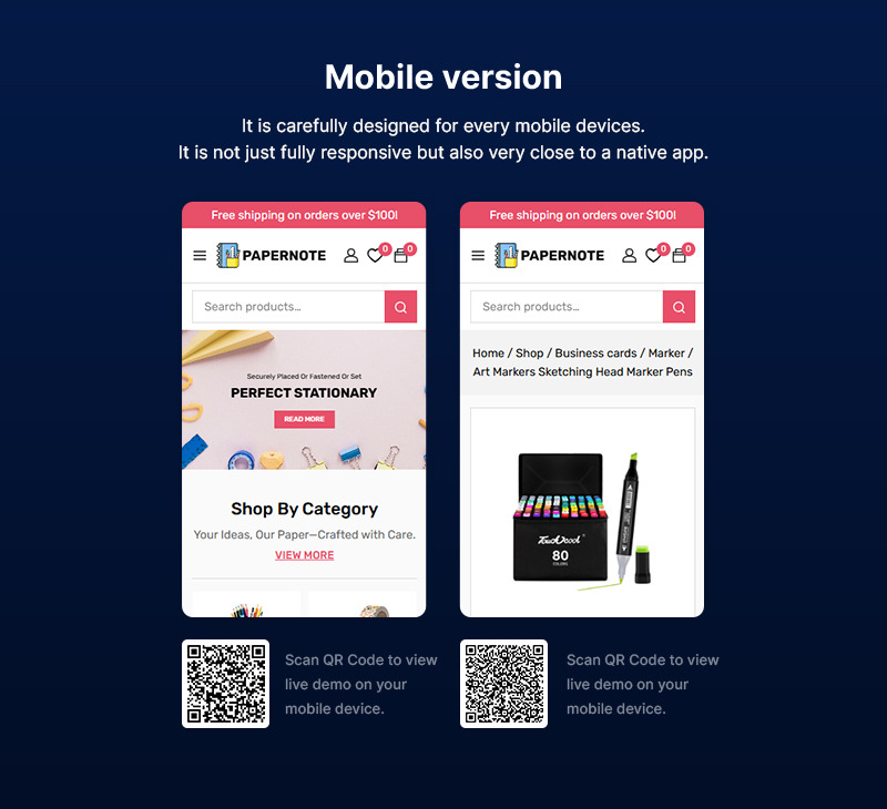 Papernote - Írószer és ajándékbolt Woocomerce reszponzív sablon - Features Image 2