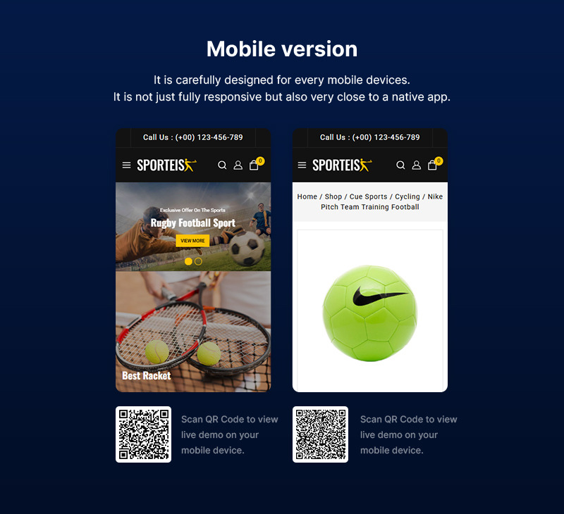 Sportivi - Tema WooCommerce reattivo multiuso per sport e viaggi - Caratteristiche Immagine 2