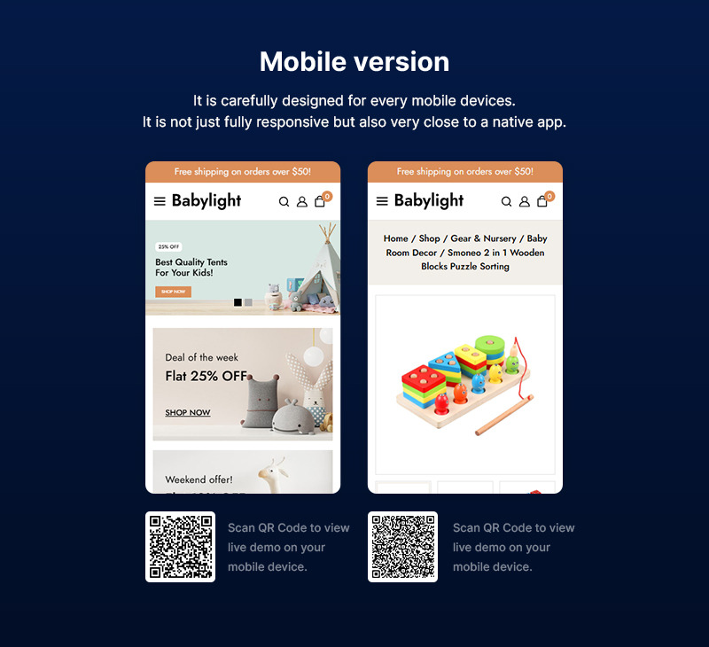 Babylight - Boutique WooCommerce Elementor pour la mode et les jouets pour enfants - Caractéristiques de l’image 2
