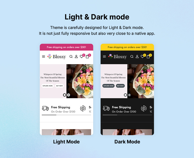 Blossy - Tema WooCommerce para regalos de floristería y floristerías - Características Imagen 3