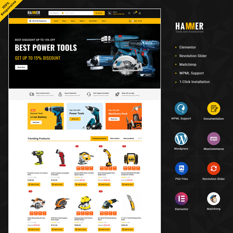 Elomart Mega Tool Super Store Loja WooCommerce