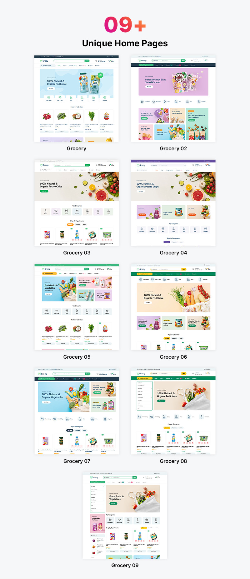 Grocy - Tema WordPress WooCommerce reattivo per negozi di alimentari e supermercati - Caratteristiche Immagine 1