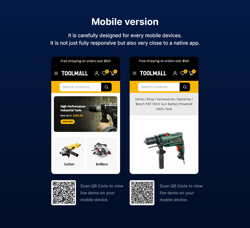 ToolMall – Інструменти та запчастини, обладнання, магазин Elementor WooCommerce - Features Image 2