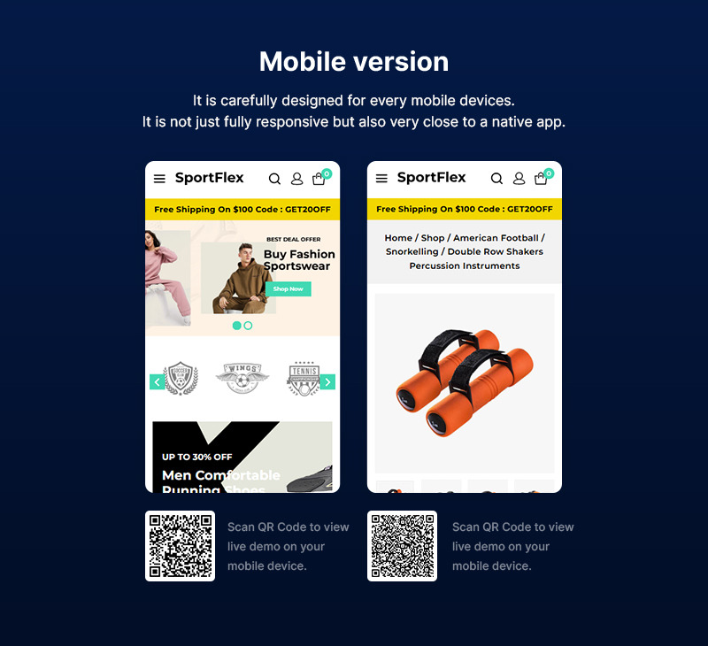 Sportflex - Sports Wear and Sports Store Club WooCommerce Theme - Features Image 2