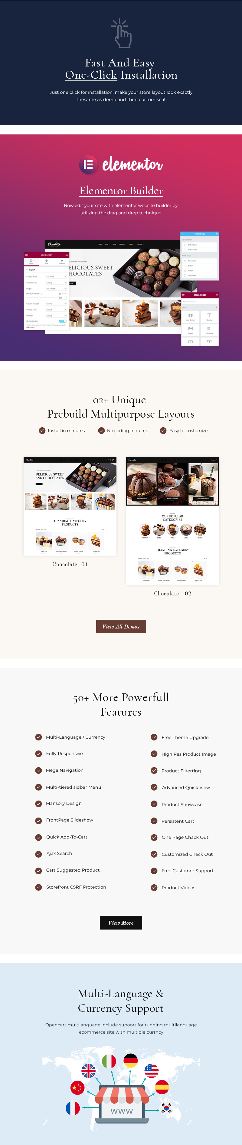 Chocobites - Czekolada, Słodycze, Piekarnia i Ciasto Elementor Szablon witryny Woocommerce - Obraz funkcji 1