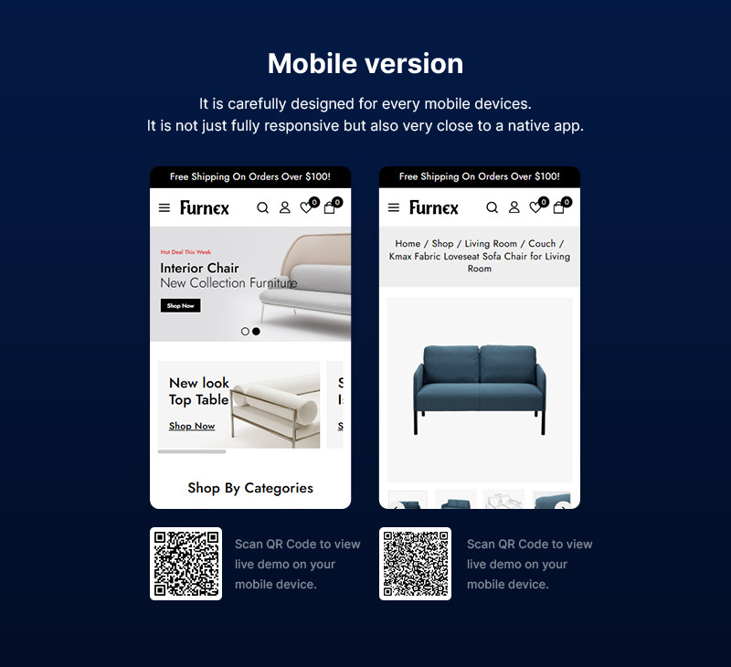 Furnex - Tema WooCommerce per mobili e decorazioni per la casa - Caratteristiche Immagine 2
