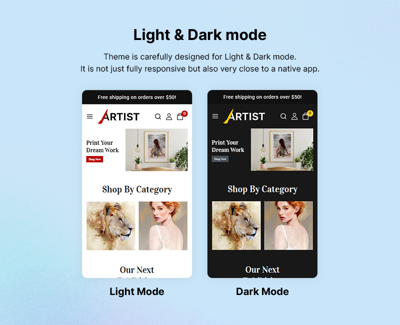Artiste - Thème WooCommerce Responsive Elementor polyvalent pour l'art et la galerie - Caractéristiques de l’image 4