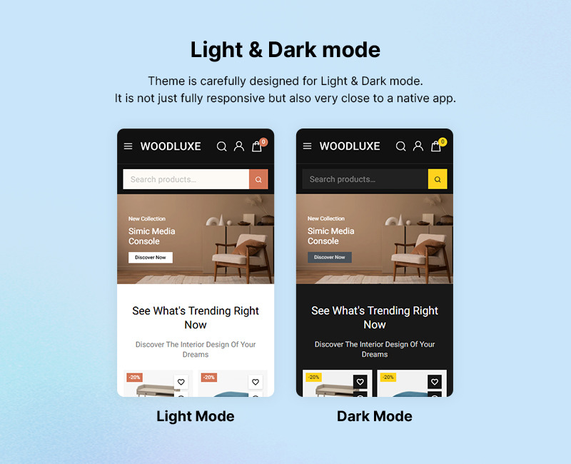 Woodluxe - Meubels, interieur, kunst en ambacht Woocommerce Multifunctioneel responsief thema - Features Image 3