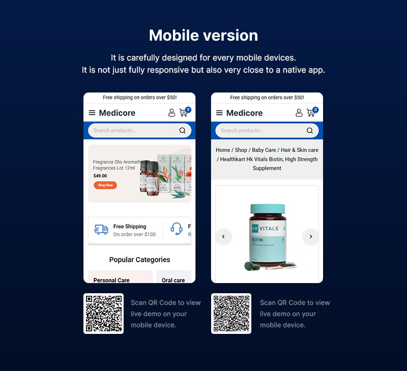 Medicore - Healthcare and Medical Store Elementor WooCommerce Responsive Theme - Features Image 2