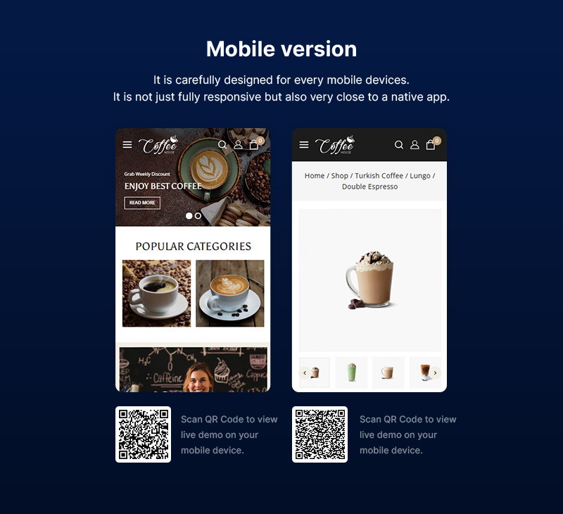 Caffè - Tema Elementor WooCommerce del negozio di tè, caffè, bevande e bevande - Caratteristiche Immagine 2
