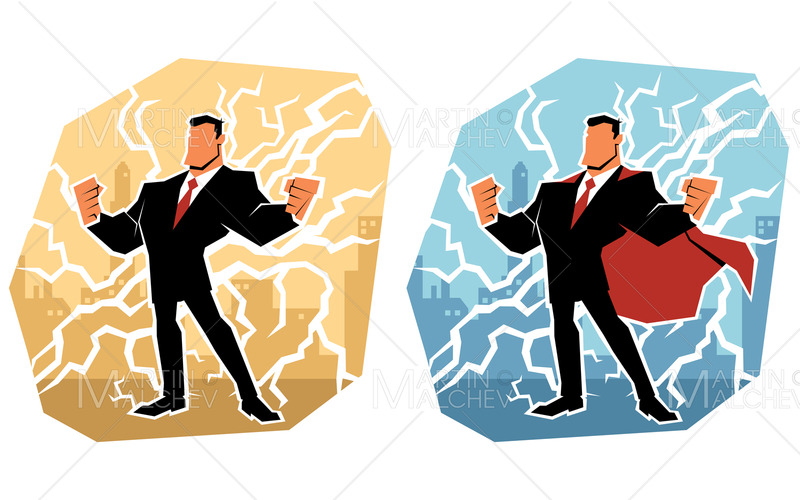 Affärsman makt i staden vektorillustration - Features Image 1