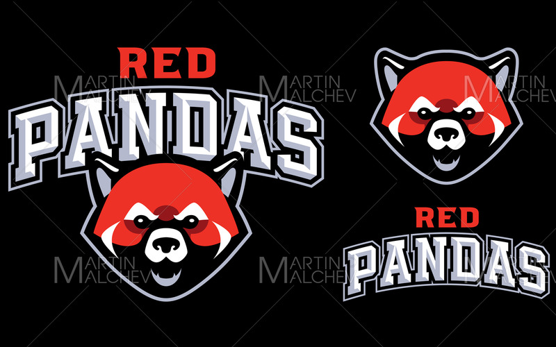 Ilustración de vector de mascota de pandas rojos - Características Imagen 1