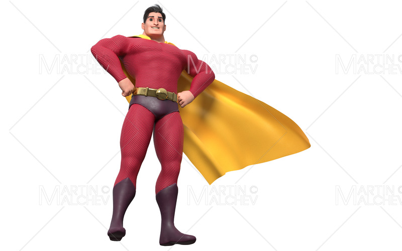 Superhjälte Standing Tall 2 3D-rendering - Features Image 1
