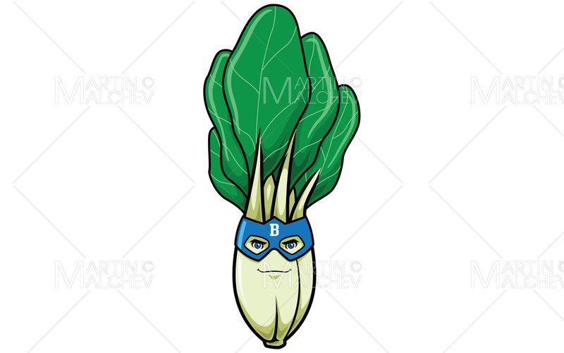 Bok Choy superhjälte maskot vektorillustration - Features Image 1