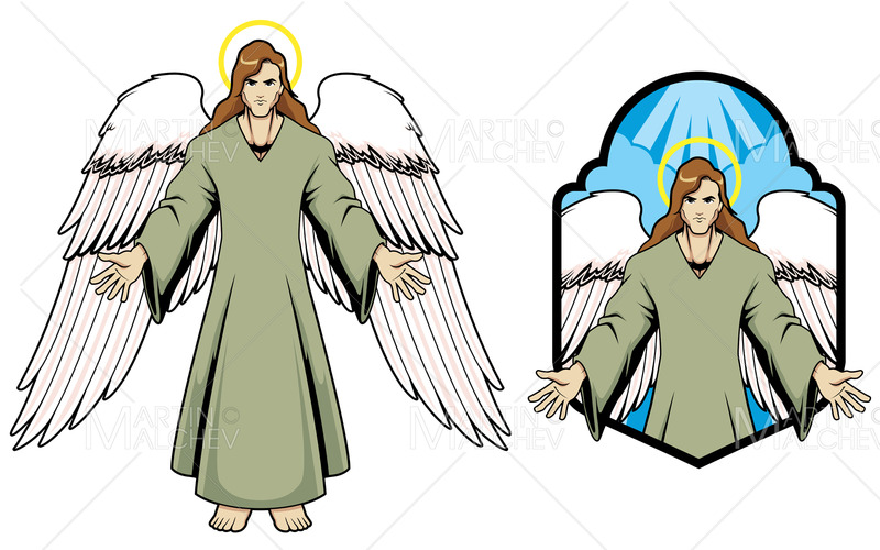 Angel Male Mascot 2 Vector Illustration - Features Image 1