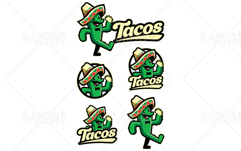 tacos, cacto, mascota, vector, ilustración - Características Imagen 1