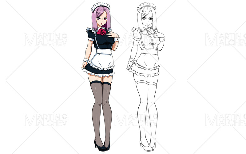 Anime Housemaid Girl vektorillustration - Features Image 1