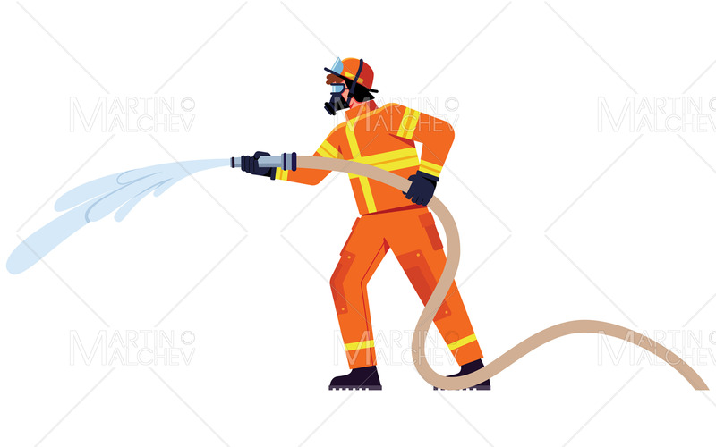 Brandman på vit vektorillustration - Features Image 1