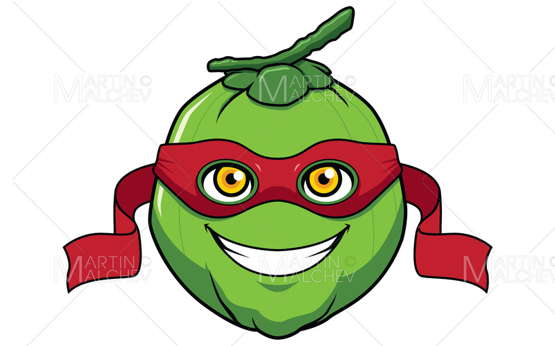 Kokosnöt superhjälte maskot vektorillustration - Features Image 1