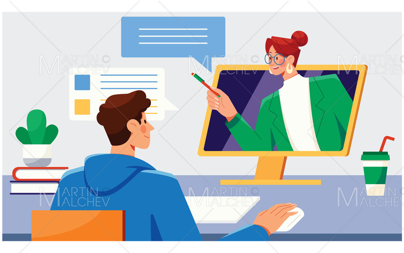 Online utbildning kurs vektorillustration - Features Image 1