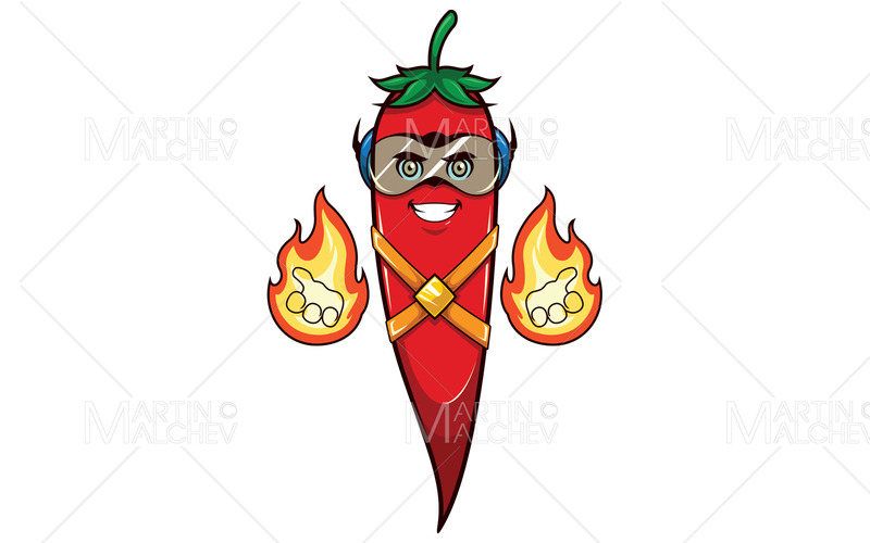 Chilipeppar superhjälte maskot vektorillustration - Features Image 1