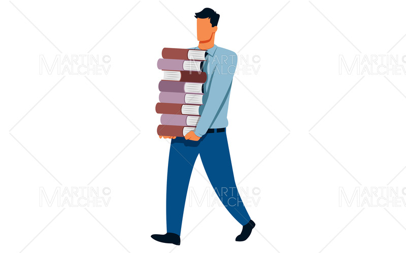 Överarbetad kontorsarbetare vektorillustration - Features Image 1