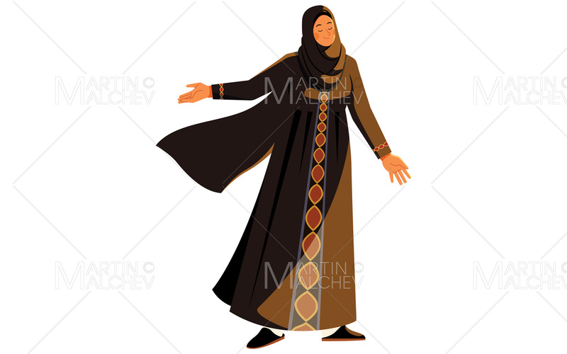 Arabisk kvinna på vit vektorillustration - Features Image 1
