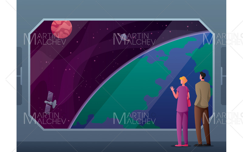 Illustrazione del turismo spaziale - Caratteristiche Immagine 1