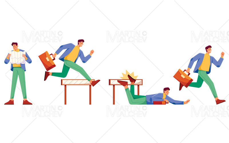 Man kör hoppa hoppa fallande söker vektorillustration - Features Image 1